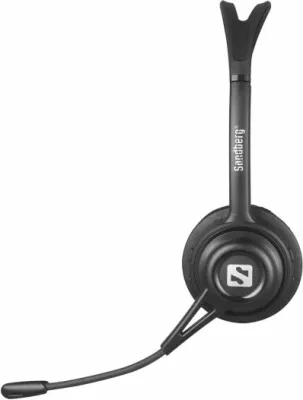 Kufje wireless me mikrofon Sandberg Wireless Call Headset 126-43, Bluetooth 5.3, 24 orë bateri, të zeza, set me kabllo USB-C dhe adapter