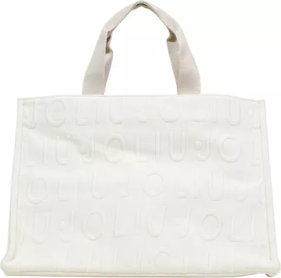 Çantë tote për femra Liu Jo L Tote Logo Bubble 2A6026 T0300, fildishi