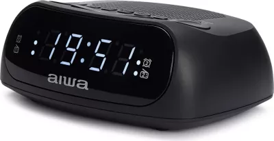 Radio orë alarmi Aiwa CR-09J, ekran LED 0.6\", AM/FM PLL, 20 memorje, dy alarm, 24-orësh, i zi