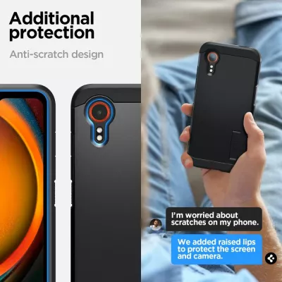 Mbështjellës Spigen Tough Armor për Samsung Galaxy XCover 7, i zi