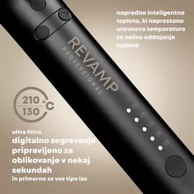 Hekur për kaçurrela Revamp Auto Revolve Soft Curler CL-3000 32mm, cilindër 15cm, jonizim, rrotullim automatik, me dorezë termike, e zezë/argjend
