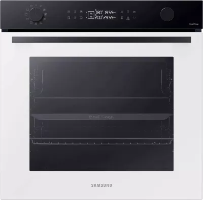 Furrë elektrike Samsung NV7B44403AW/U3 Dual Cook, BESPOKE, katalitike, avull natyral, Wi‑Fi, A+, 76 L, e bardhë