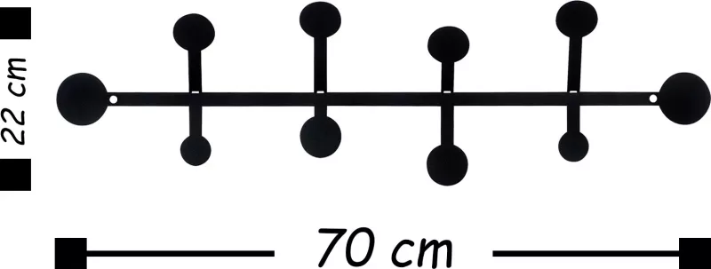 Varëse muri metalike Wallity, Rod, ngjyrë e zezë