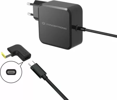 Adapter Conceptronic USB-C PD100W në Lenovo/Universal 5.5x2.5mm, 18-20V, i zi