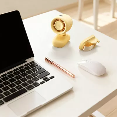 Ventilator mini për karrocë fëmijësh Jisulife Stroller Fan 4 5000mAh USB-C me kapëse metalike, i verdhë