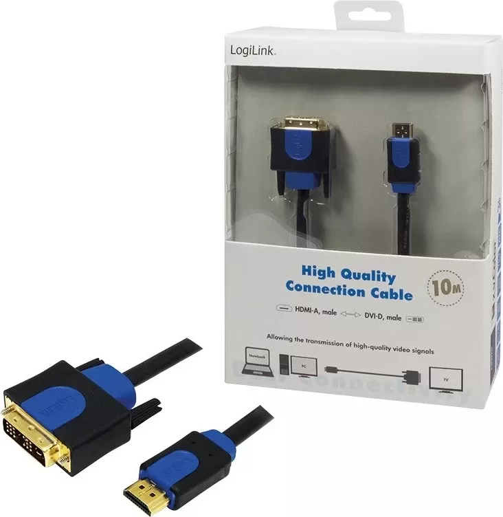 Kabllo rrjeti LogiLink DVI, 10m, i zi