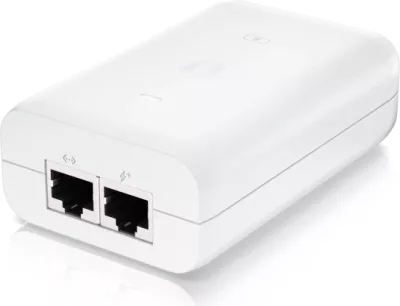 Injektor PoE+ Ubiquiti U-POE+ 48V 30W 802.3at, i bardhë
