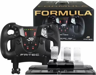 Timon gaming fr-tec Formula për PS3/PS4/Switch/Xbox/PC, me pedale, i zi