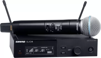 Mikrofon pa tela Shure SLXD24E/B58-J53, 2 mikrofona, 32 kanale