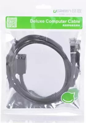 Kabllo zgjatuese Ethernet UGREEN 11281, Cat 6, RJ45, UTP, 2 m, e zezë, 1 copë (polybag)