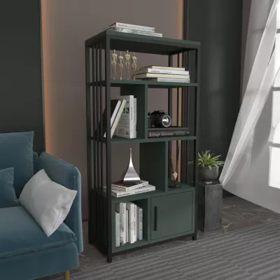Raft librash Skye Decor, Valero, ngjyrë e zezë dhe e gjelbër