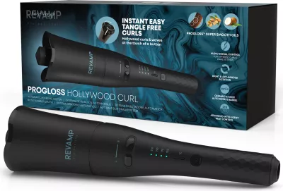 Makinë kaçurrela automatike Revamp Progloss Hollywood Curl CL-2000, 25mm, 150-210°C, me rrotullim majtas/djathtas, e zezë, me mbështetëse silikoni