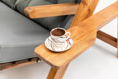 Karrige lëkundëse dyshe për kopsht, ngjyrë gri, Skye Decor, Galata Swing S2
