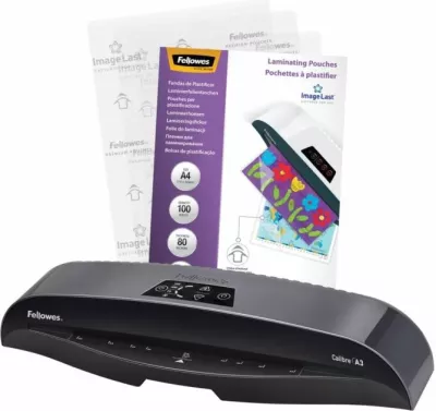 Laminator FELLOWES Calibre A3, A3, 80–125 µm, me 10 qese startuese, zi/argjend