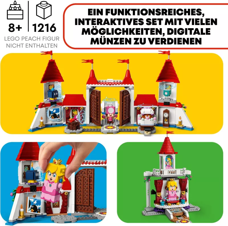 Set ndërtimi LEGO Super Mario Peach’s Castle, 1216 pjesë, shumëngjyrësh