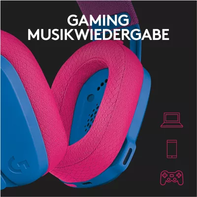 Kufje gaming wireless Logitech G G435 LIGHTSPEED, Bluetooth, 18 orë, Blue