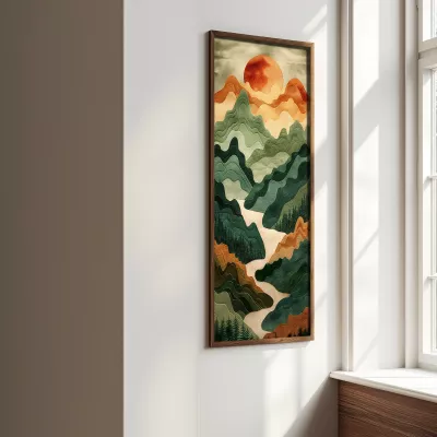 Pikturë dekorative me kornizë MDF, Wallity, LONG015-S/120-40, shumëngjyrëshe, 40x120cm