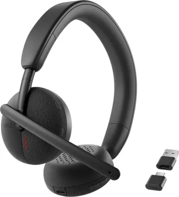 Kufje Dell WL3024, me kabllo & pa kabllo, për thirrje/muzikë, USB Type-C, Bluetooth, Zezë