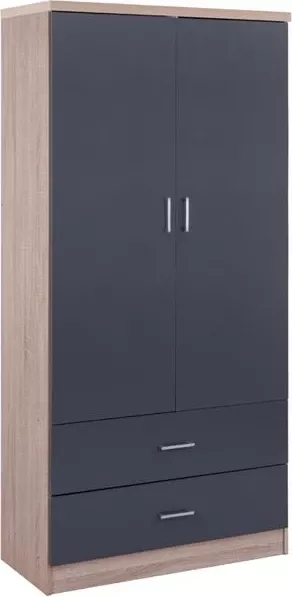 Dollap 2 dyer me 2 sirtarë Sonama-Gri 80x42x180 cm