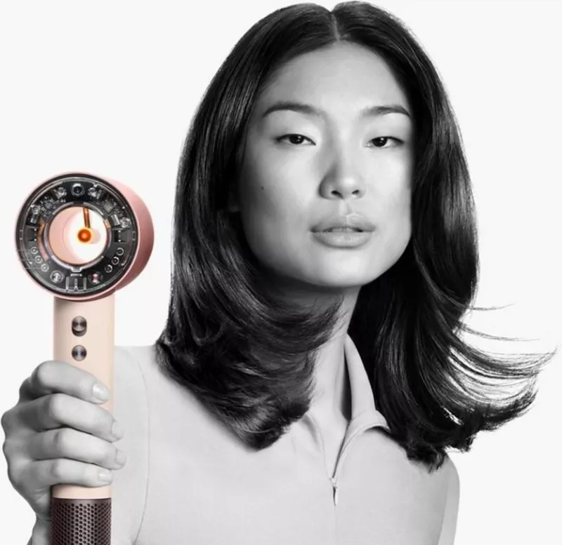 Tharëse flokësh Dyson Supersonic Nural Straight+Wavy, pastel pink/rose gold