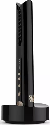 Drejtues flokësh pa kabllo SkinVibe Luna MiniWireless SV-003BK, 210°C, pllaka qeramike 20 mm, 3 nivele temperature, LCD, e zezë, me qese mbrojtëse