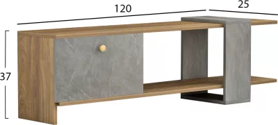 Komodë për TV Henriette FH8900.13, teksturë natyrale-guri, 120x25x37 cm
