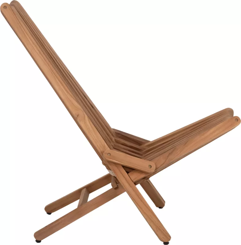 Karrige lounge për jashtë, palosëse, CAMY FH5962, dru tik, ngjyrë natyrale, 54x90x91H cm