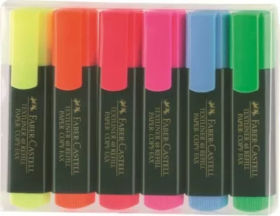 Set markues Faber-Castell TEXTLINER 48, 6 copë, multingjyrësh, i mbushshëm