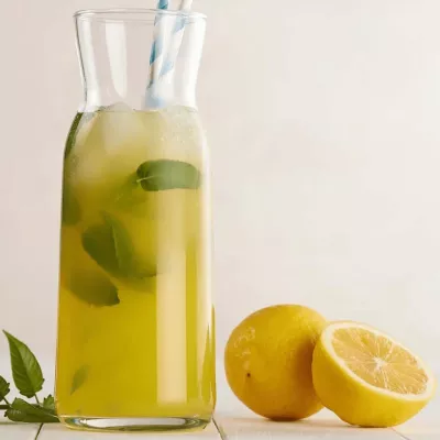 Karafë qelqi LAV Chelsea 1.2 L me kapak, transparente, set 12 copë