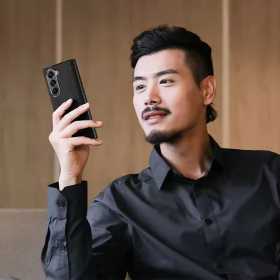 Mbështjellës Dux Ducis Brill për Samsung Galaxy Z Fold 6, me kapëse magnetike, xhep për kartë, eko-lëkurë, i zi