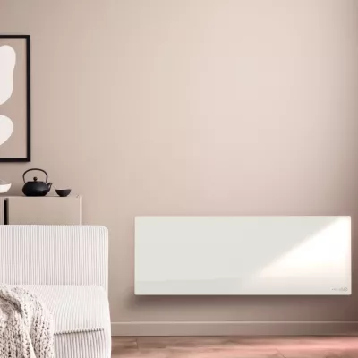 Ngrohës smart AENO Premium Eco AGH0003S 700W, xham i kalitur, infra të kuqe + konveksion, prizë EU (E/F), bardhë