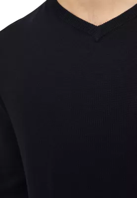 Xhemper për meshkuj Jack & Jones JJEBASIC Knit V-Neck NOOS, i zi [Madhësia: XS]