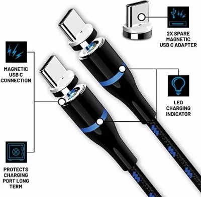 Kablë magnetike Play & Charge 4Gamers Stealth Twin, 2 x 3m, pakim dyshe, zi/kaltër