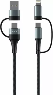 kabllo karikimi 4-në-1 HAVIT HV-CB6244, 1m, 60W PD (USB/USB-C në USB-C/Lightning)