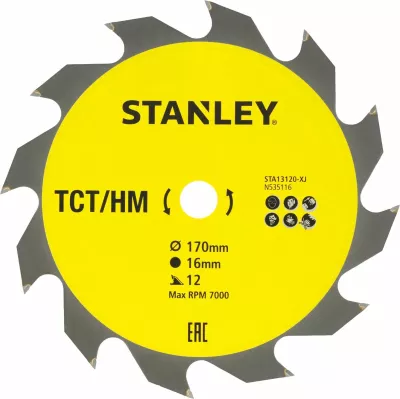 Teh sharrë rrethore Stanley STA13120 TCT/HM 170mm x 16mm 12T