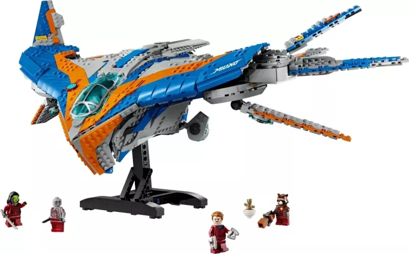 Set LEGO Marvel 76286 Milano Spaceship, 5 minifigura, Blu dhe Portokalli