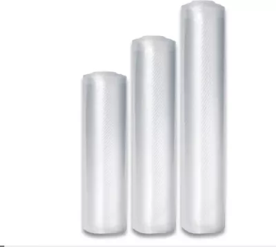 Set folie për vakum CASO 1231, 3 rrotulla (20×600 cm, 25×600 cm, 30×600 cm), 150 µm, për Sous Vide, transparente, set 3 copë