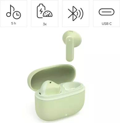 Kufje Hama True Wireless Freedom Light II, Bluetooth 5.3, jeshile