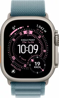 Smartwatch Apple Watch Ultra 3 Titanium Cellular 49mm Alpine Loop hellblau Large