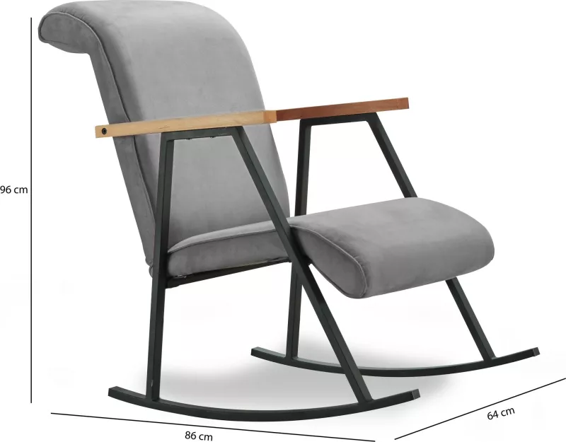 Karrige lëkundëse Atelier del Sofa, Yoka, ngjyrë gri