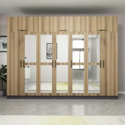Dollap garderobe Skye Decor, ngjyrë arrë dhe antracit, 315x235x52cm