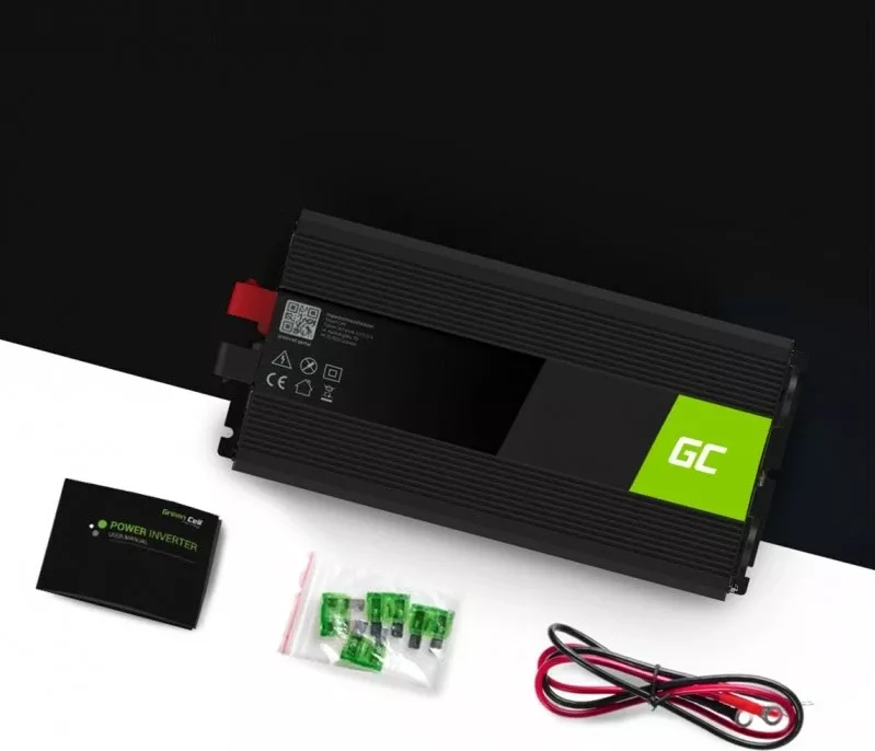 Adaptor/Inverter për Auto Green Cell INV12, 3000 W, i Zi
