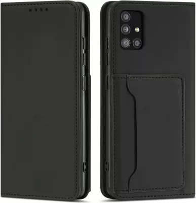 Mbështjellës Hurtel Magnet Card Case për Xiaomi Redmi Note 11 Pro, me kapak, portofol dhe qëndrim, i zi