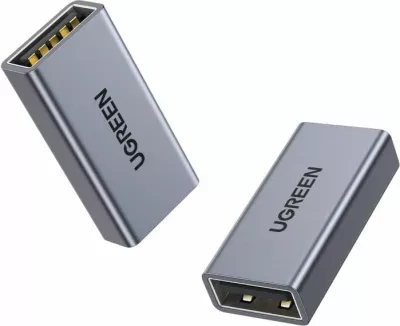 Adapter USB-A në USB-A UGREEN 20119, USB 3.0 5Gbps, female-female, 2A, gri, 1 copë (polybag)
