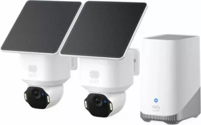 Sistem kamerash sigurie Anker Eufy Security SoloCam E42 4K, HomeBase 3, 2 panele solare, set 2 kamera, e bardhë