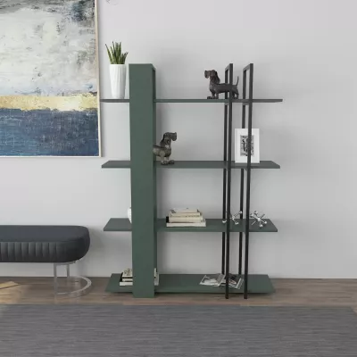 Raft librash Skye Decor, ngjyrë e gjelbër dhe e zezë