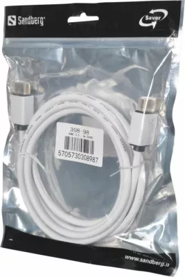 Kabllo HDMI 2.0, Sandberg 308-98, 2 m, e bardhë