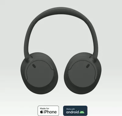 Kufje Sony WH-CH720N, wireless & me kabllo, Noise Cancelling, 35h bateri, e zezë