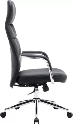 Karrige zyre TEETER, lëkurë PU e zezë, bazë kromi, 67x66x121cm