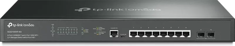 Switch TP-Link Omada 8-Port 2.5GBASE-T dhe 2-Port 10GE SFP+, Managed, L2+, 2.5G Ethernet, PoE+, Rack mounting, 1U